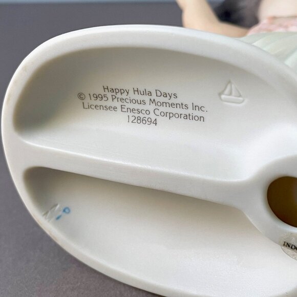 Precious Moments Happy Hula Days Figurine Hawaiian Beach Girl Statue 1995 128694 - Picture 11 of 11